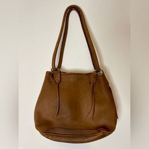 Jon Hart Brown Leather Shoulder Bucket Bag Purse